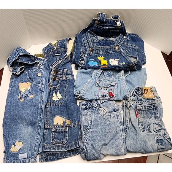 Vintage Baby Denim Jean Overalls jeans Levi Faded Glory Gap